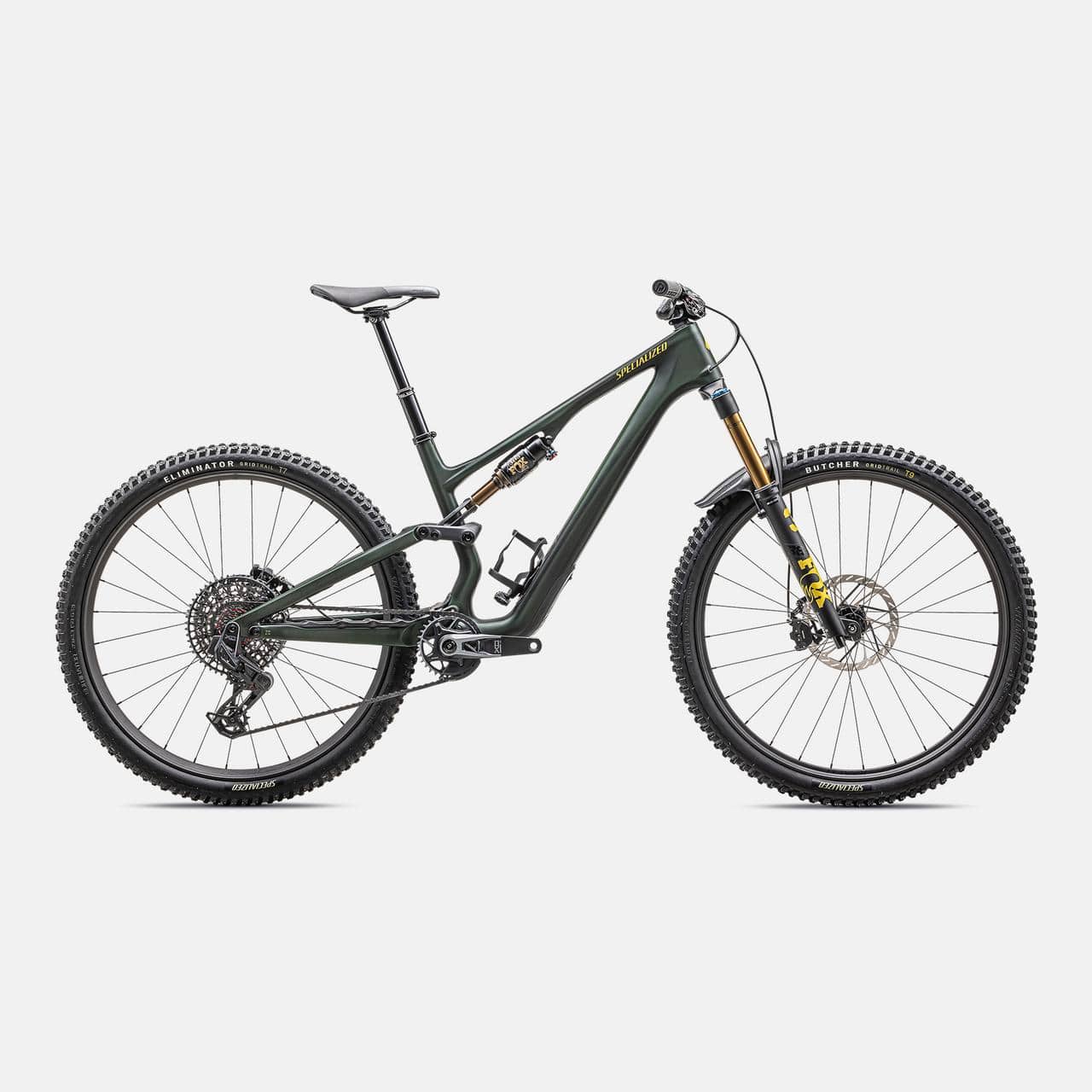 Specialized MOUNTAIN Satin Green Tint / Gunmetal / Satin Metallic Sulphur / S2 / 29/27.5 Stumpjumper 15 Pro - SRAM X0 AXS, FOX Factory