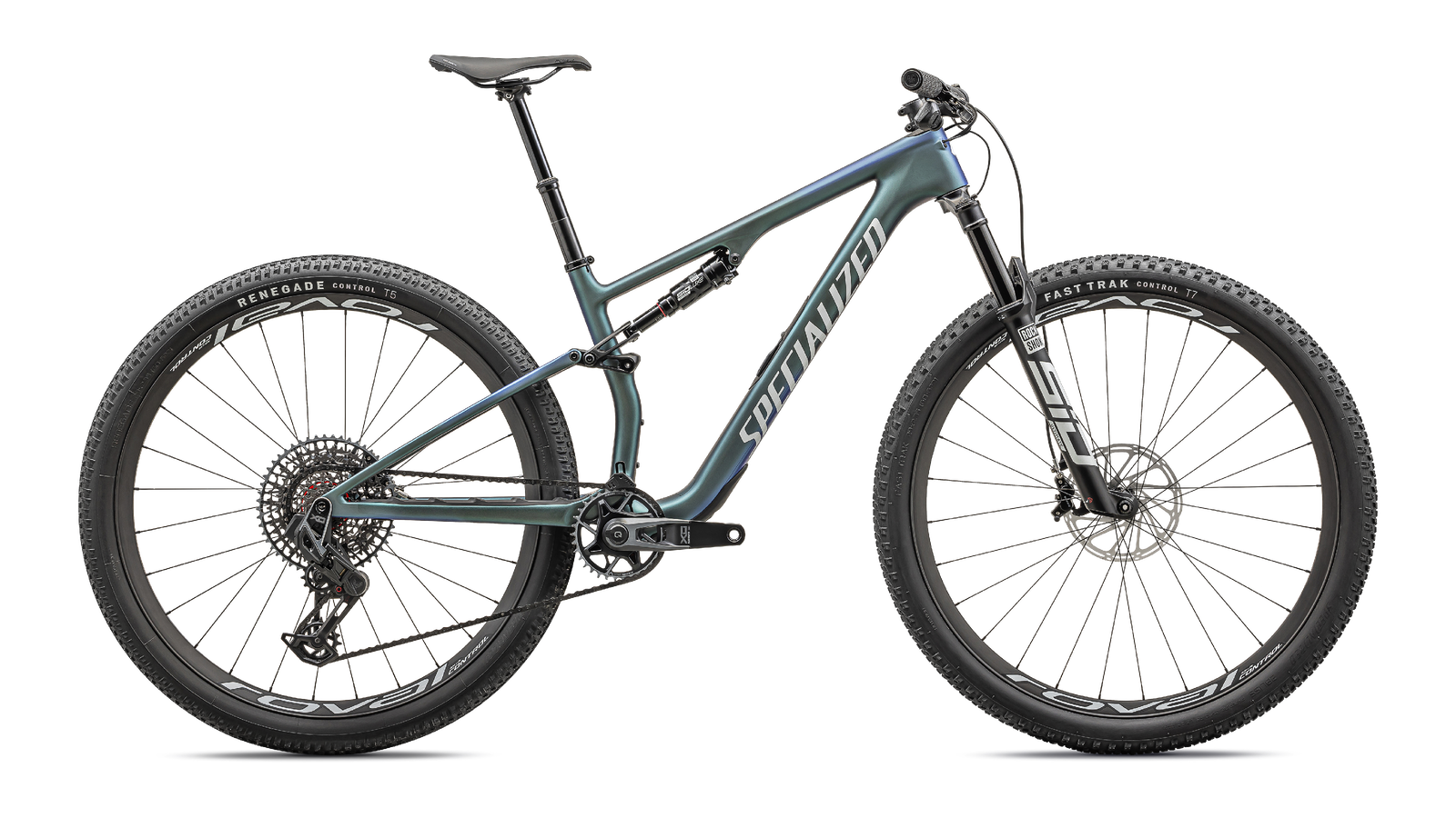 Specialized MOUNTAIN Satin Carbon / Metallic Sapphire / Metallic White Silver / M Epic 8 Pro  - SRAM X0 AXS, RockShox Ultimate