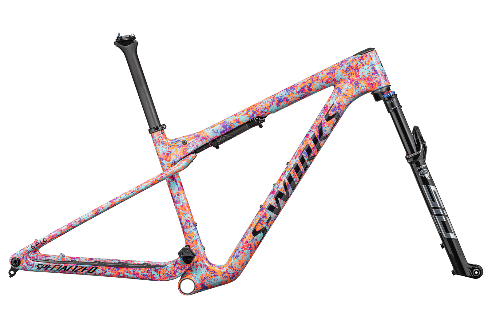 Specialized MOUNTAIN Gloss Lagoon Blue / Purple Orchid / Blaze Impasto / S S-Works Epic World Cup Frameset  - RockShox SIDluxe WCID Ultimate