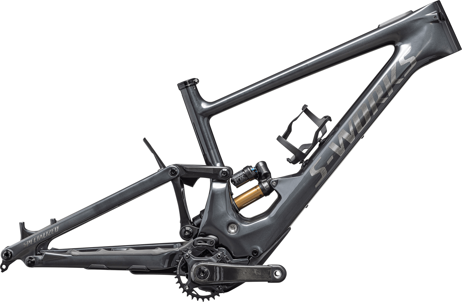 Specialized MOUNTAIN GLOSS BLACK LIQUID METAL / BRUSHED LIQUID METAL / BLACK BRUSHED CHROME / S2 S-Works Turbo Kenevo SL Frameset 2