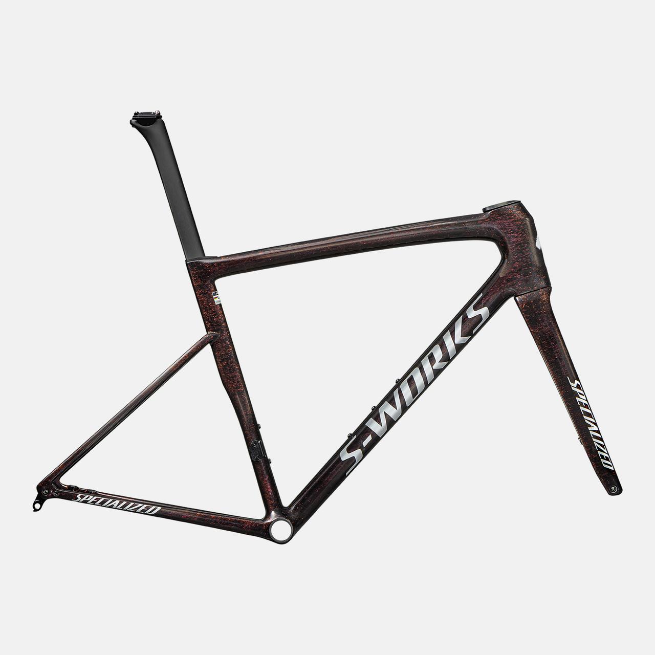 Specialized ROAD Gloss Carbon / Red To Gold Blurred Speckle / Metallic White Silver / 44 S-Works Tarmac SL8 Frameset - FACT 12r Carbon