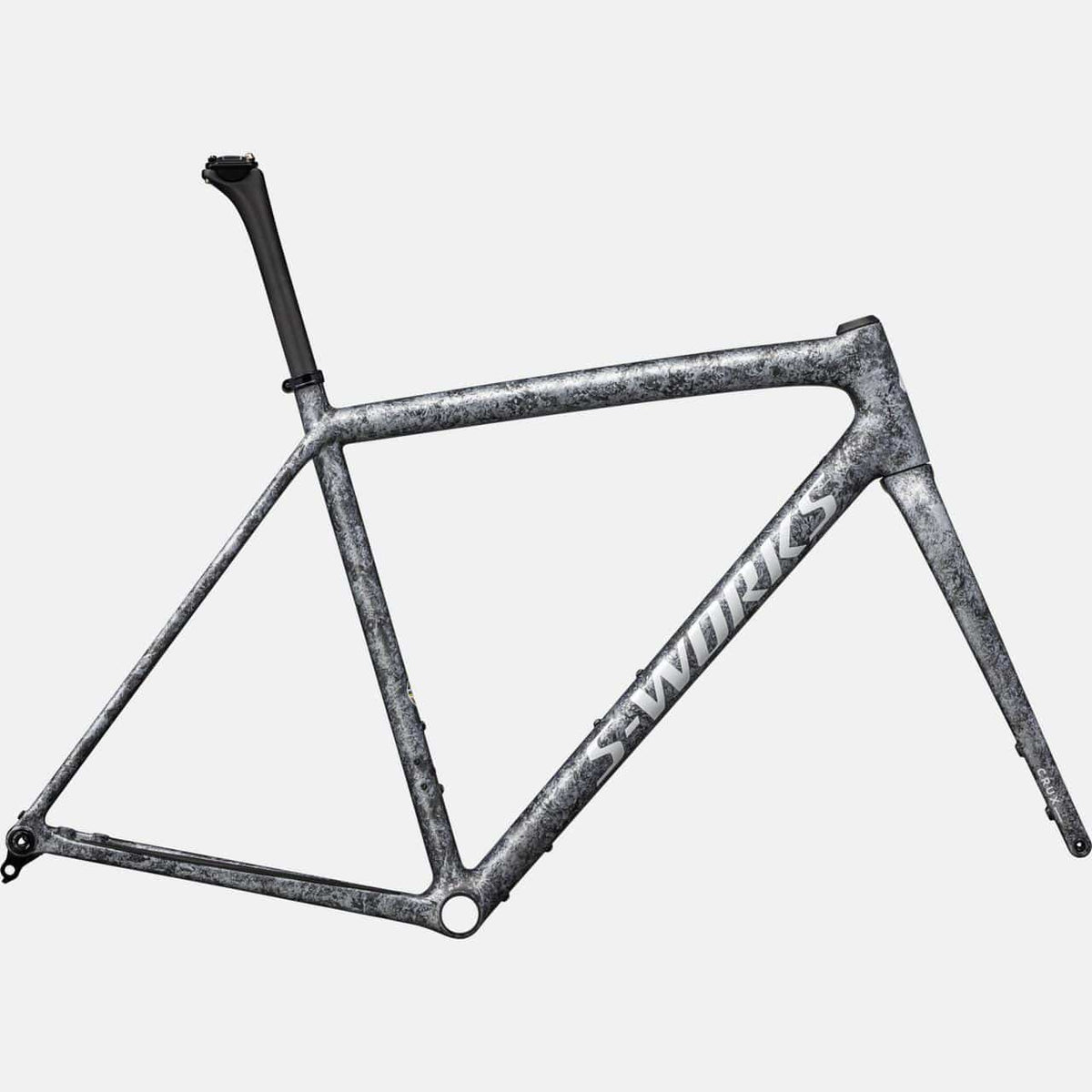 Specialized ROAD Satin Carbon / Multi-Color Blurred Impasto / Gloss White Metallic Silver / 52 S-Works Crux Frameset