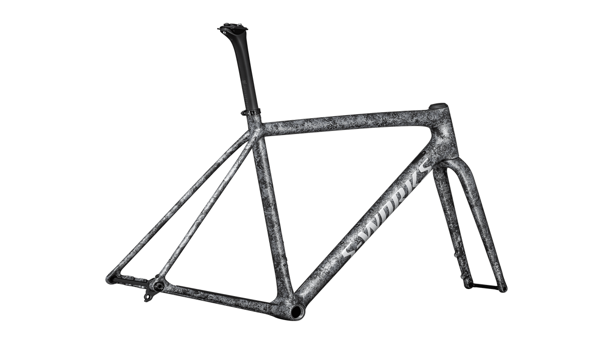 Specialized ROAD Satin Carbon / Multi-Color Blurred Impasto / Gloss White Metallic Silver / 56 S-Works Crux Frameset