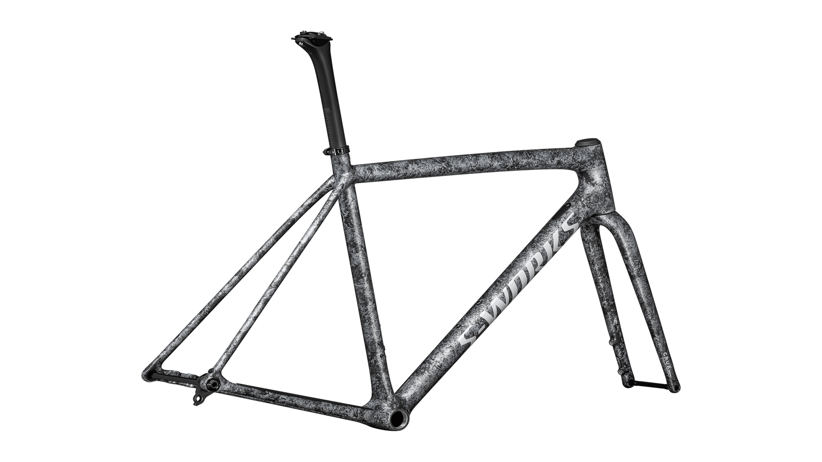 Specialized ROAD Satin Carbon / Multi-Color Blurred Impasto / Gloss White Metallic Silver / 56 S-Works Crux Frameset