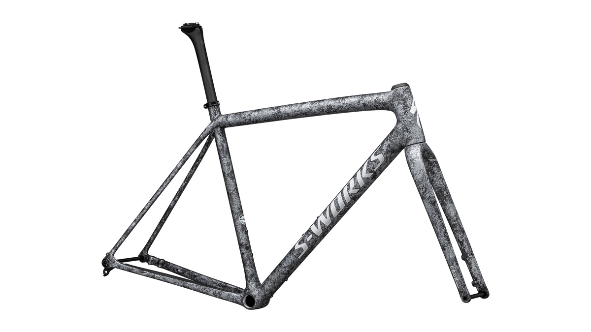 Specialized ROAD Satin Carbon / Multi-Color Blurred Impasto / Gloss White Metallic Silver / 56 S-Works Crux Frameset
