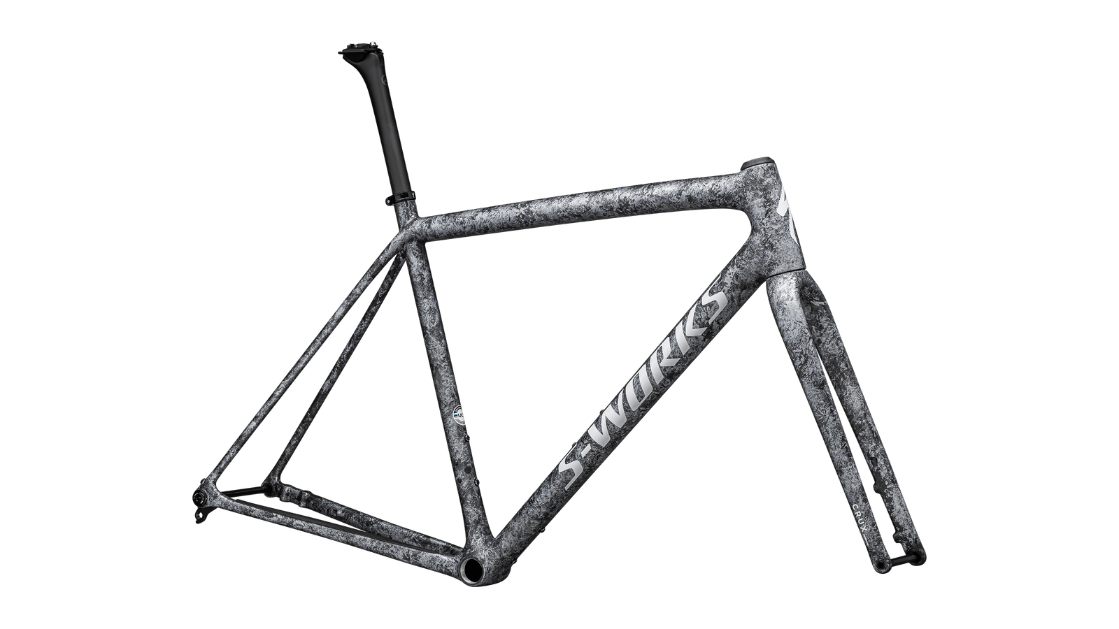 Specialized ROAD Satin Carbon / Multi-Color Blurred Impasto / Gloss White Metallic Silver / 56 S-Works Crux Frameset
