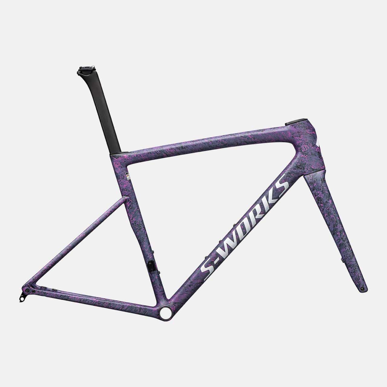 Specialized ROAD Satin Carbon / Rebel Pink + Deep Lake Metallic Blurred Impasto / Gloss White / 44 S-Works Tarmac SL8 Frameset