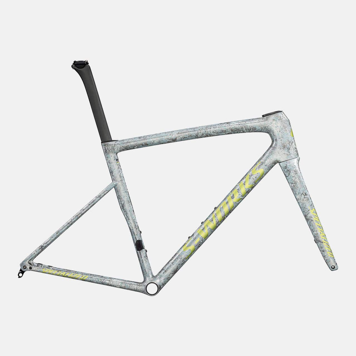 Specialized ROAD Satin Liquid Silver / Multi-Color Dry Impasto / Gloss Team Yellow Tint / 49 S-Works Tarmac SL8 Frameset